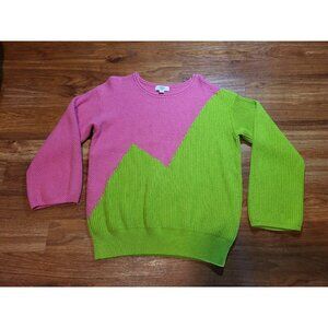 Women’s Victor Glemaud X Target‎ Pink & Green  Slouchy Sweater L Wool Blend